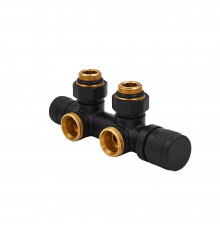 Узел нижнего подключения терм. Primoclima ArmatureLunarугловой левый 1/2 х3/4 Е, цвет черный PCART888AB