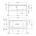 Duravit Darling New Ванна встраиваемая 190х90х60см., комплектация Combi-System L, акрил, цвет: белый. 760245000CL1000
