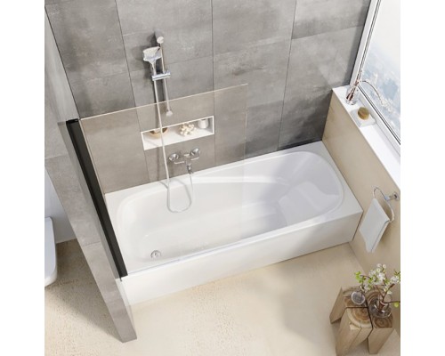 Ravak Pivot Шторка для ванны 80см., транспарент, цвет: черный. 79840300Z1