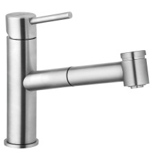 Kludi 44 851 F860 Steel Смеситель для кухни 125 мм, выдвижной излив, 2 режима, 8,1 л/мин 44851F860