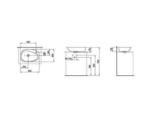 Laufen Palomba Раковина-чаша 60х40х13 см, 1 отв., покрытие LLC, цвет: белый. 8.1680.3.400.104.1 Laufen Palomba Раковина-чаша 60х40х13 см, 1 отв., покрытие LLC, цвет: белый. 8.1680.3.400.104.1