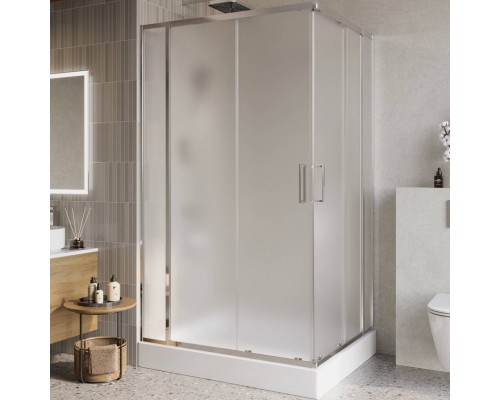 Душевой уголок BelBagno Luce AH-22-120/100-P-Cr, профиль хром, стекло рифленое