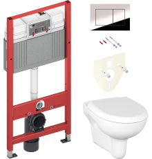 Комплект Унитаз подвесной Cersanit Nature Clean On DPL EO + Инсталляция TECE Now 9400412 4 в 1 с кнопкой смыва