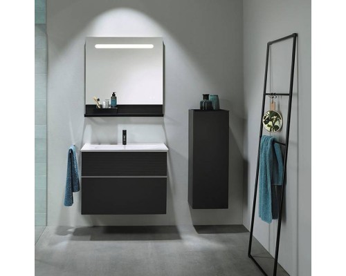 Burgbad Fiumo Комплект подвесной мебели 82х49х61см, с раковиной на 1 отв., ручки белые матовые, цвет: Graphit Softmatt. SFXN082F3958FOT56G0223C0001*1