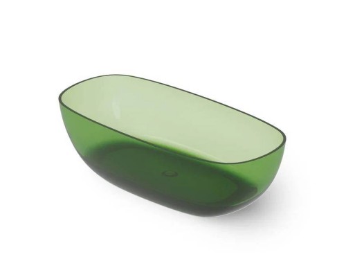 Dea Design Modern Ванна 162х80х54см., отдельностоящая, Glasstek, прозрачная смола, цвет: Emerald R3. DD8666 1620 R3