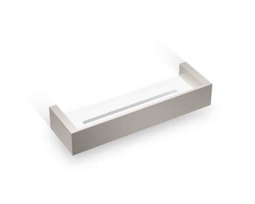 Decor Walther Brick DA30 Душевая полка 30x9см, акриловое белое стекло, подвесной, цвет: никель сатинированный. 0593734