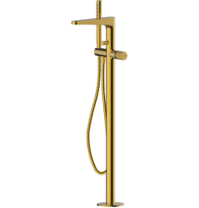 Напольный смеситель для ванны с душем Wasserkraft Schunter 8221 С ВНУТРЕННЕЙ ЧАСТЬЮ, матовое золото PVD
