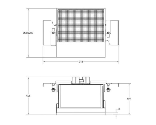 Gessi Binario Модуль 200х200 мм, аудио, для подключения к 61112 или для прямого проводного подключения, установка Shift-Fix, цвет: Mirror Steel. 61114#238
