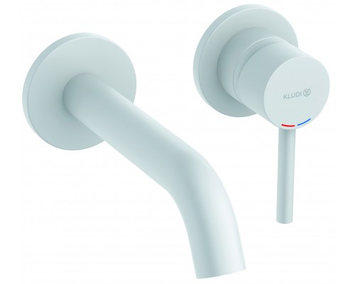 Kludi 38 244 5376 Bozz Смеситель для раковины 180 мм, настен., на 2 отв. (внеш. монт. ч.) Белый мат 382445376