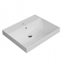 Kerama Marazzi Cubo Раковина 60х48.5х18см., подвесная, мебельная, 1 отв., с переливом, цвет: белый глянцевый. CU.wb.60