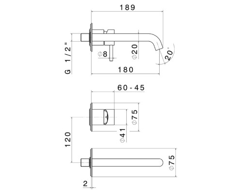 Newform X-Steel 316 Смеситель для раковины, встраиваемый, внешняя часть, цвет: stainless steel. 69628EX.50.050