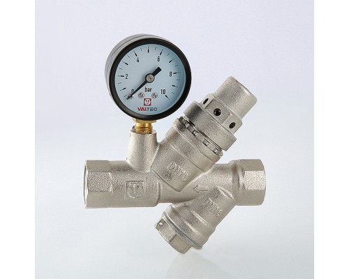 Клапан подпиточный Valtec с фильтром и манометром 1/2 . VT Клапан подпиточный Valtec с фильтром и манометром 1/2 . VT