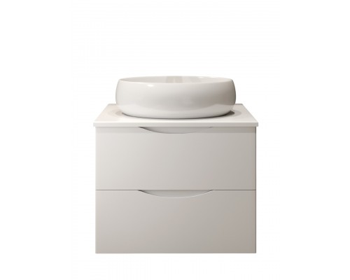 Тумба с раковиной BOND Cube 60 подвесная, матовая белая, раковина Oval S58-490