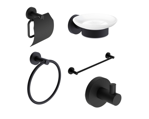 AQM7221MB Trento Набор аксессуаров 5 в 1, черный матовый AQM7221MB