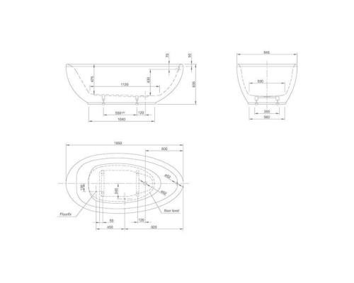 Knief Lounge Ванна 185x95x63,5cм, с щелевым переливом , без слива-перелива, цвет: белый глянцевый. 0100-091-06,  0100-289-06