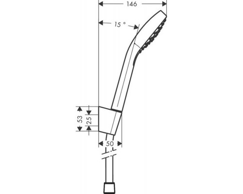 Hansgrohe Croma Select S Ручной душ, с держателем, цвет: хром/белый. 26410400 Hansgrohe Croma Select S Ручной душ, с держателем, цвет: хром/белый. 26410400