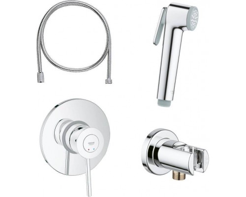 Гигиенический душ Grohe BauClassic 124434, со смесителем, С ВНУТРЕННЕЙ ЧАСТЬЮ Гигиенический душ Grohe BauClassic 124434, со смесителем, С ВНУТРЕННЕЙ ЧАСТЬЮ