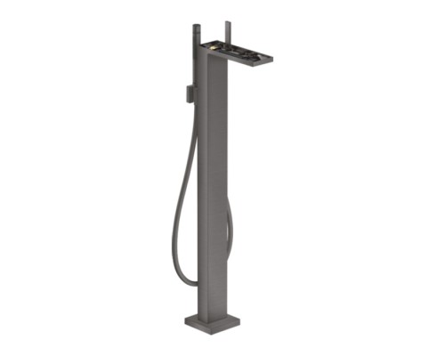 Axor MyEdition Смеситель для ванны, напольный, с ручным душем, без панели, цвет: шлифованный черный хром. 47442340 Axor MyEdition Смеситель для ванны, напольный, с ручным душем, без панели, цвет: шлифованный черный хром. 47442340