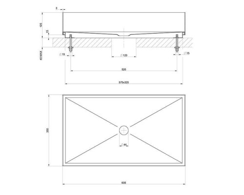 Gessi 316 Раковина 60x35 см, без отв., для установки на столешницу, без перелива, нержавеющая сталь, цвет: Warm bronze brushed PVD. 54606#726