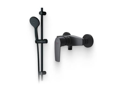 Душевой комплект Смеситель для душа AM.PM Gem F90A20022 черный + Гарнитур F0190022 черный
