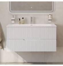 Тумба с раковиной Cezares Duet 100 bianco opaco, раковина Cezares CZR-8073-100