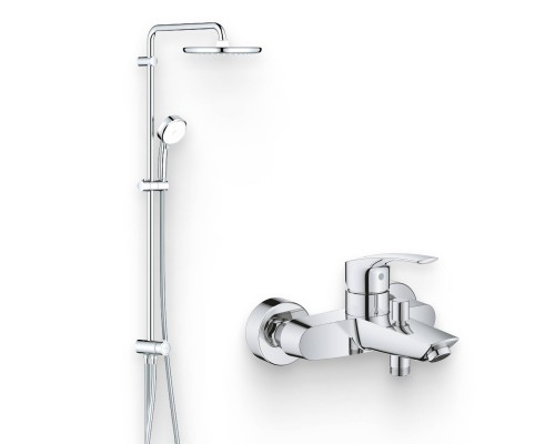 Душевой комплект Смеситель Grohe Eurosmart 33300003 + Стойка Tempesta Cosmopolitan System 250 26675000