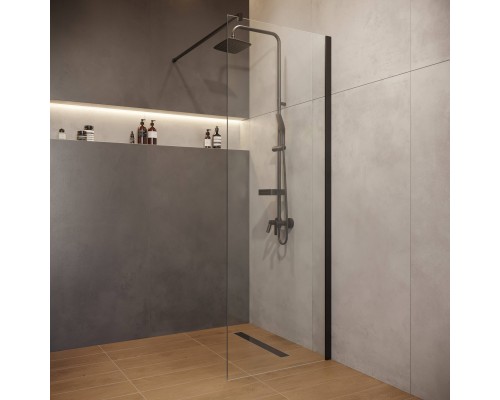 Душевая перегородка DIWO Орёл 70 см, профиль черный матовый