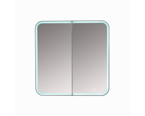 Зеркало-шкаф Alavann Cosmetic Light трюмо 80x80 с приближением, с подсветкой, глянцевый белый