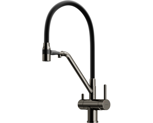 Смеситель для кухни Sancos Dora SC4003GG с гибким изливом, вороненая сталь Смеситель для кухни Sancos Dora SC4003GG с гибким изливом, вороненая сталь