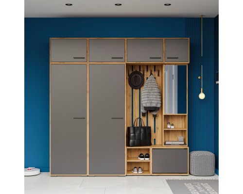 Прихожая DIWO Кострома 220 дуб вотан, антрацит, ручка черная