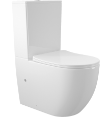 Унитаз-компакт напольный Aqueduto Ovo AQDSOVO10 с ершиком Ridder Kira белый