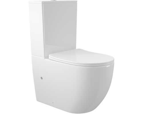 Унитаз-компакт напольный Aqueduto Ovo AQDSOVO10 с ершиком Ridder Kira белый