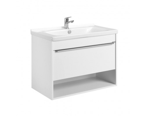 Тумба с раковиной AQUATON Хоуп 80 подвесная, 1 ящик, матовая белая