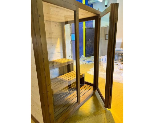 GRUPPO TREESSE AURA сауна 180х150х216Н, SX (левый вариант), подсветка, фронтальная дверь стекло/дерево. SA1815DX01AVL