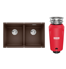 Комплект Мойка Blanco Subline 350/350-U кофе + Измельчитель Franke