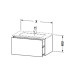 Duravit XSquare Тумба подвесная, 101х47.8х40см, с раковиной, с 1 выдв ящик, цвет: белый матовый. 2336100000,  XS407301818