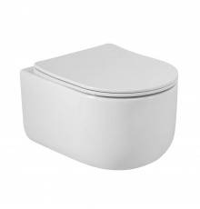 Унитаз подвесной BelBagno Soft-Tor BB084CH-TOR/SC безободковый, с микролифтом, смыв торнадо, белый глянцевый
