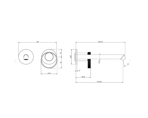 Gessi Anello Смеситель для раковины, настенный, цвет: Finox Brushed Nickel. 63383#149