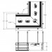 Gessi Binario Профиль угловой 740х740 мм, для 5 модулей, установка Easy-Fix, цвет: Black XL. 61151#299