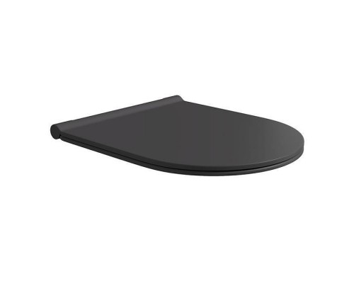 Alice Unica Сиденье с крышкой для унитаза Form/Unica, тонкое, с микролифтом, цвет: чёрный матовый/хром. MC2208ES