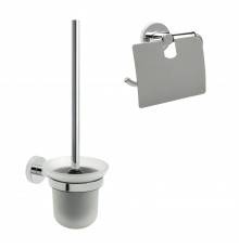Набор Держатель Fixsen Comfort Chrome FX-85010 с крышкой, хром + Ершик FX-85013 хром