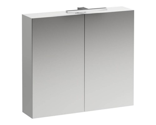 Laufen Base Шкафчик зеркальный 80x18.5x70cм, 2 дверцы, с горизонтальным элементом LED-подсветки, 2 стеклянные полки, 1 розетка, цвет: белый. 4.0280.2.110.261.1 Laufen Base Шкафчик зеркальный 80x18.5x70cм, 2 дверцы, с горизонтальным элементом LED-подсветки, 2 стеклянные полки, 1 розетка, цвет: белый. 4.0280.2.110.261.1