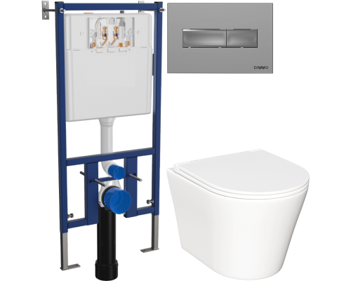 Комплект Унитаз подвесной Ceramicanova Forma CN3011 с микролифтом + Инсталляция DIWO 4501 + Кнопка 7321 хром матовый Комплект Унитаз подвесной Ceramicanova Forma CN3011 с микролифтом + Инсталляция DIWO 4501 + Кнопка 7321 хром матовый