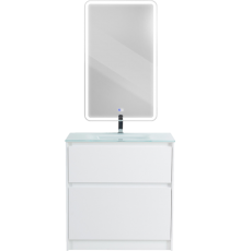 Мебель для ванной комнаты BelBagno Kraft 80 напольная, bianco opaco, раковина BB810/465-LV-VTR-BL