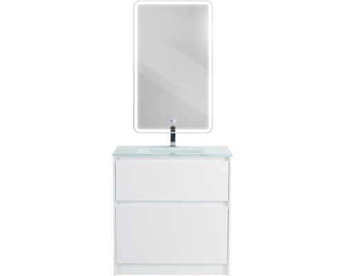 Мебель для ванной комнаты BelBagno Kraft 80 напольная, bianco opaco, раковина BB810/465-LV-VTR-BL