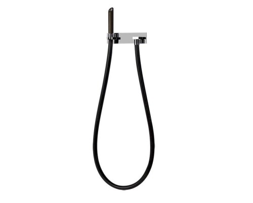 Gessi Душ Water Tube Kneipp с деревянной лейкой, черный. Версия с удаленным управлением, держателем для лейки и выводом воды, цвет: хром. 32961#031