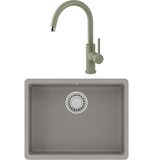 Комплект Мойка кухонная Lemark Sinara 540-U 9910075 грей + Смеситель Comfort LM3073PGR грей