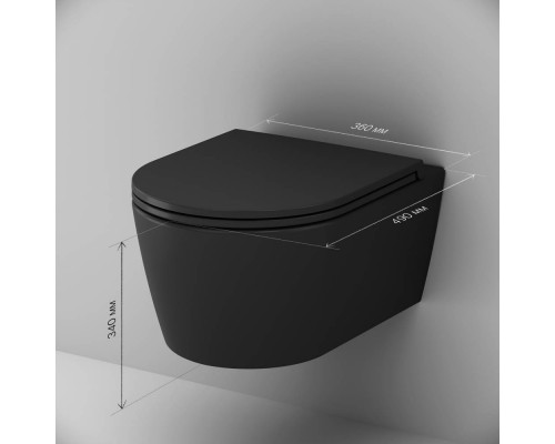 C8F1700MBSC Унитаз подвесной FlashClean с сиденьем микролифт, матовый