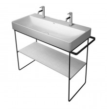 Duravit DuraSquare Металлическая консоль напольная 106.5х45.1см, с раковиной на 2 отв., 235310 и полкой , высота регул.+5см, п/д левый/правый хром. 0099658300,  2353100041,  0031021000