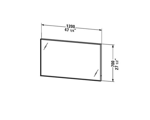 Duravit L-Cube Зеркало 1200х67 мм. с подсветкой , 1 сенс выкл справа внизу. LC738300000